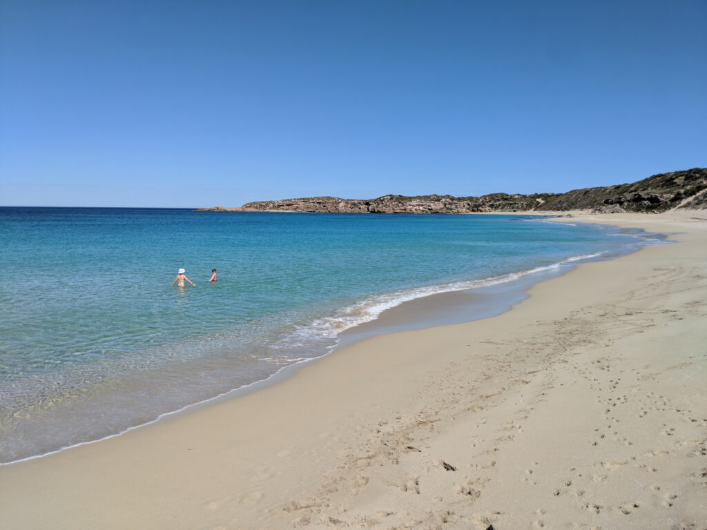 View looking west along Butlers Beach, Hillocks Drive